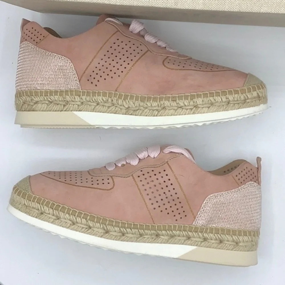 KANNA Pink sparkle perforated Espadrille Sneakers